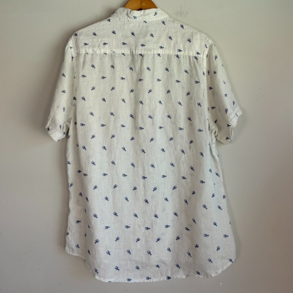 Report Collection Mens 100% linen Short Sleeve Shirt Size XL Lobster Resort - Picture 7 of 11